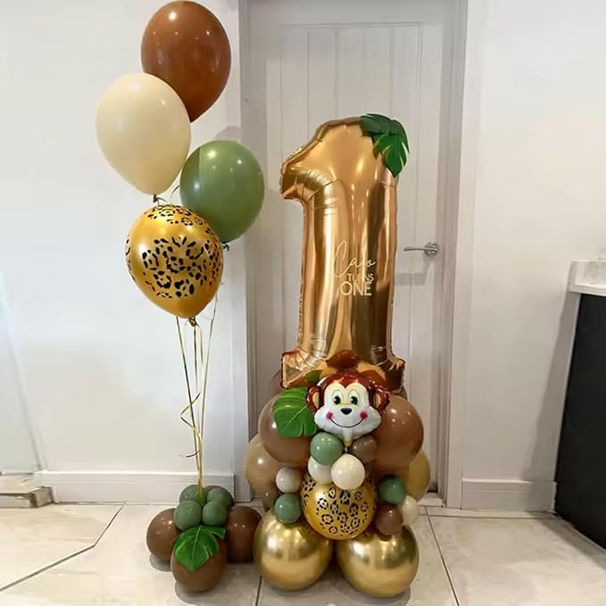 Gold Cheetah Print Balloons, 12 Inch Safari Animal Leopard Print Latex Helium Balloons Jungle Animal Decorations for Kids Wild Wildlife Cheetah Zoo Baby Shower Birthday Theme Party Decorations