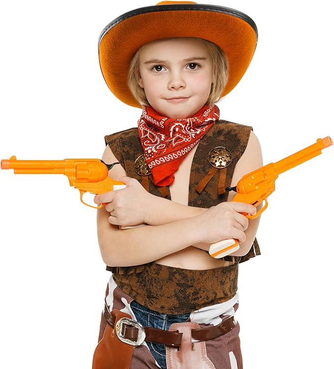 4 Pack Kids Cowboy Hat Felt Western Cowboy Hat Wide Brim Cowgirl Hat for Boys Girls Cosplay Party Costume Accessory