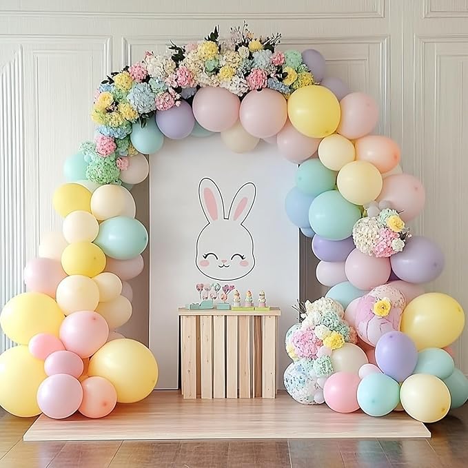 RUBFAC 129pcs Pastel Yellow Balloons Different Sizes 18 12 10 5 Inches Light Yellow Balloons for Happy Birthday Wedding Anniversary Baby Shower Easter Garland Arch Party Decoration