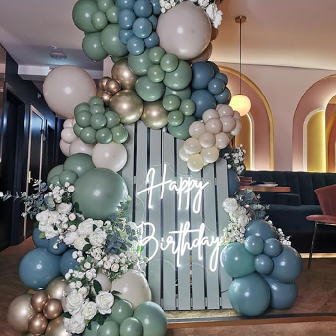 Awenztech 110pcs Slate Blue Balloons, 18 12 10 5 inch Dusty Blue Balloons Different Sizes Balloon Garland for Baby Shower Wedding Birthday Party Decorations