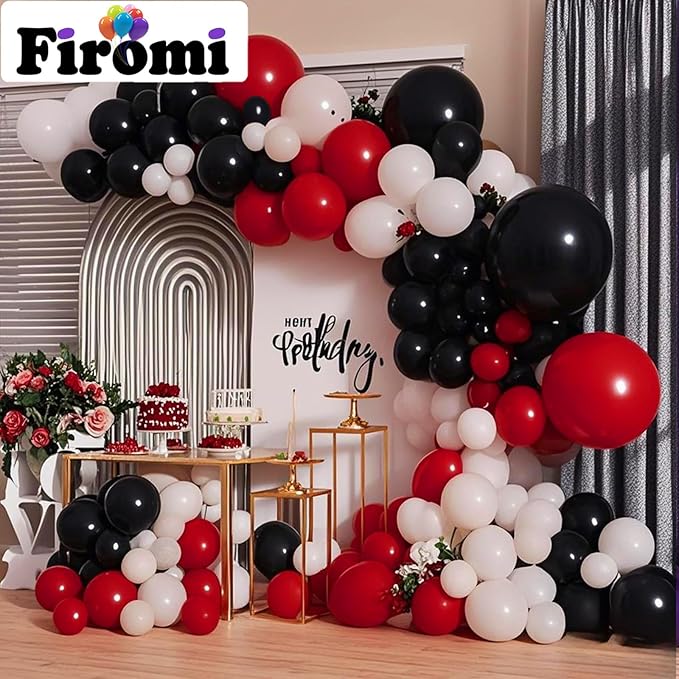 Firomi Black Balloons 18-inch 12 Pack Large Thicken Helium Big Black Latex Balloon Round for Wedding Birthday Party (with 1 Ribbon)