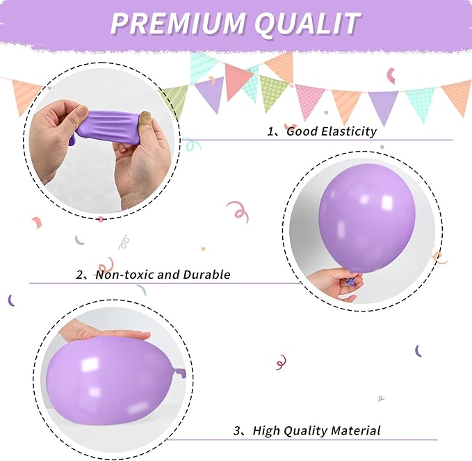 Purple and Black Balloons, Black Purple Balloons Metallic Silver Metallic Purple Balloons, Black Lilac Balloons for Women Girls Birthday Wedding Engagement Graduation Halloween Theme Party Decoration