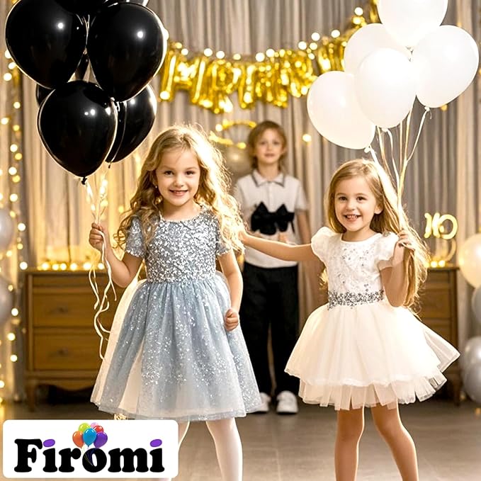 Firomi White Balloons 12-inch 100 Pack Big Helium Matte Shiny Pastel Round White Thicken Latex Balloon for Wedding Birthday Party Engagement (with 3 Ribbons)
