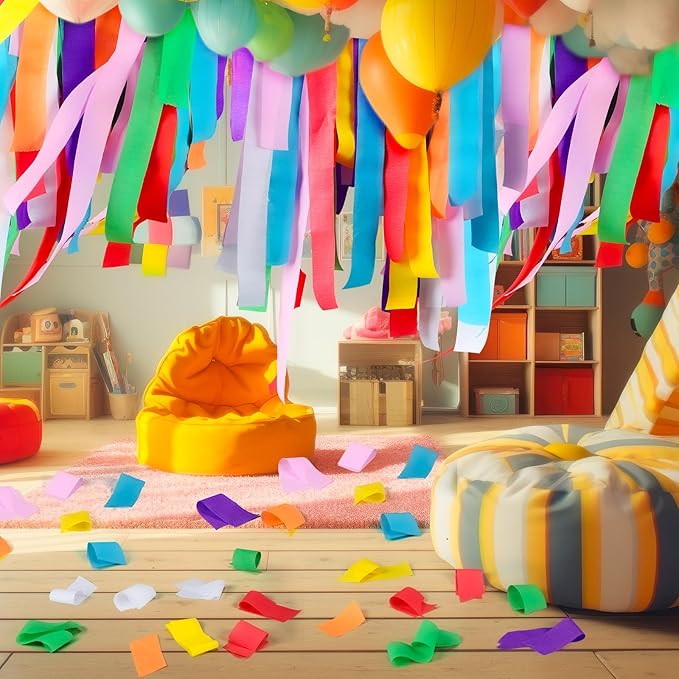 Berlune 48 Rolls Crepe Paper Streamers Rainbow Streamers Party Decoration for Birthday Party Wedding Ceremony Baby Shower DIY Crafts(Assorted Colors)