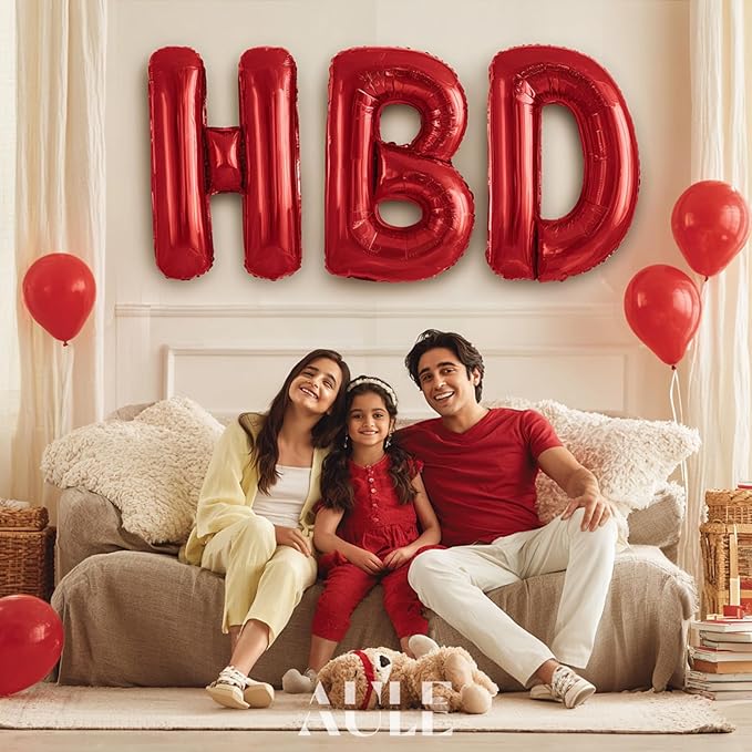 AULE red Letter Balloons T 40Inch Large Giant big Foil Mylar red T Balloon for Birthday Aniversary Party Decorations