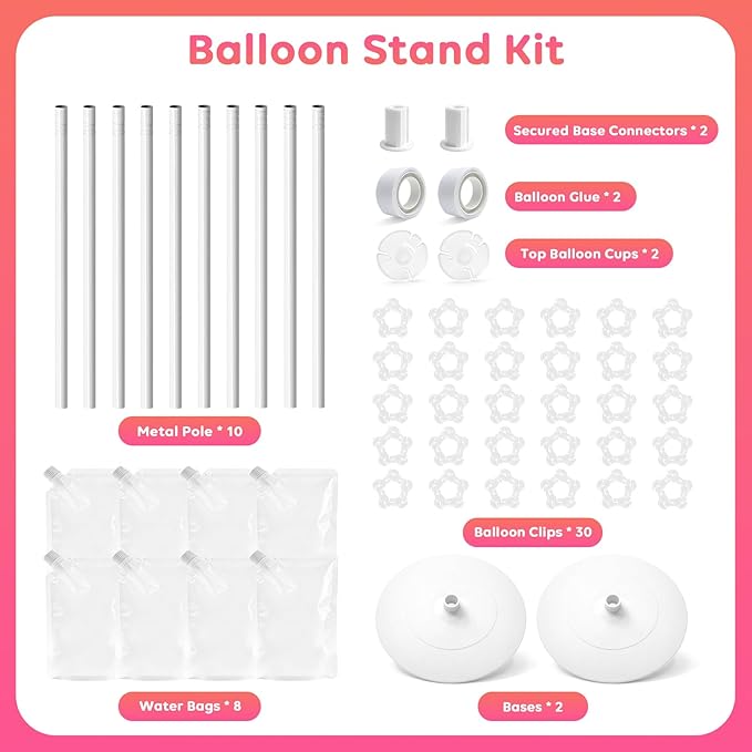 Tamodan Adjustable balloon column kit set of 2, 78 Inch balloon tower Reusable Metal Telescopic Design,balloons tower stand for Weddings, Birthdays, Baby Showers & Graduation Events