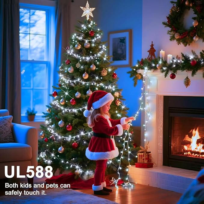 393 FT Christmas Light 1000 LED Xmas Lights Outdoor LED Christams String Lights Waterproof 8 Modes & Timer, Fairy Lights Plug in for Weeding, Patio, Party, Holiday,Christmas Decor (Cool White)