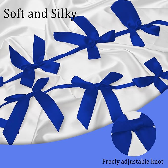 2pcs Royal Blue Bow Garland Banner - 8.3 Feet Coquette Ribbon Bow Decorations for Baby Shower, Birthday Party, Bridal Shower Decor (Royal Blue)
