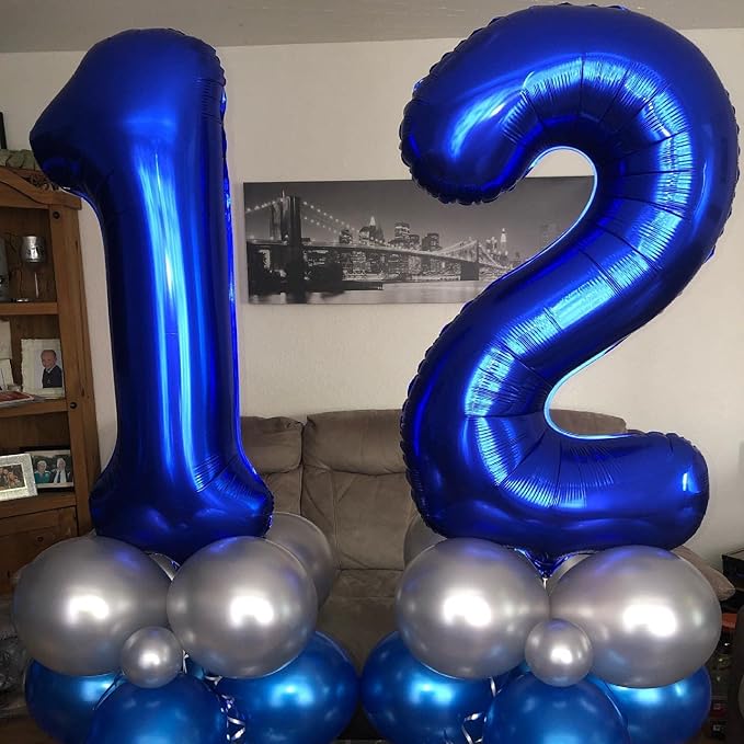 40 Inch Navy Blue 17 Number Balloons Giant 17 Balloons Navy Blue Birthday 17 Balloons 17th Birthday Anniversary Party Decorations Supplies