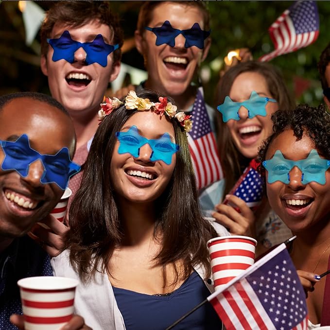 12/24 Pack Rimless Star Sunglasses for Women Men, Fun Pentagram Glasses Colorful Sunglasses Party Favors Set