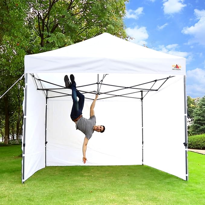 ABCCANOPY Heavy Duty Easy Pop up Canopy Tent with Sidewalls 10x10, Gray