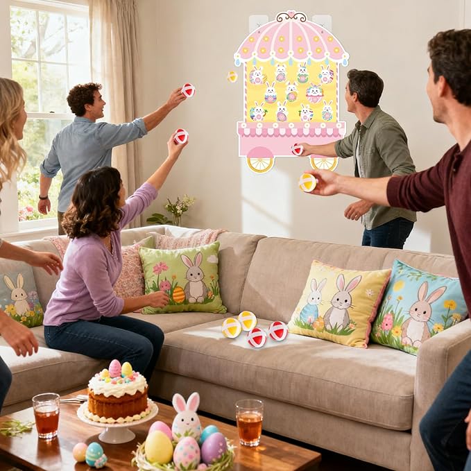 2 Pcs Dart Board with 12 Sticky Balls Theme Party Decorations Felt Cloth Toss Game for Family Games Birthday Party Outdoor Indoor Supplies(16.5 x 23.6 inches)