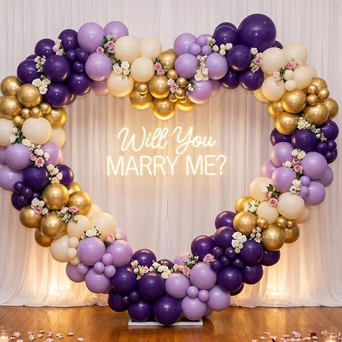 RUBFAC Dusty Purple Balloons 129pcs Different Sizes Pack of 18 12 10 5 Inch, Latex Light Lavender Lilac Balloon Garland Arch Kit for Wedding Baby Shower Gender Reveal Birthday Party Decorations
