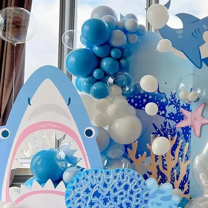 Voircoloria 90pack Blue Balloons Different Size 18/12/10/5 Inch Pastel Green Balloon Garland Arch Kit for Baby Shower,Graduation, Wedding, Birthday, Gender Reveal, New Year Decorations