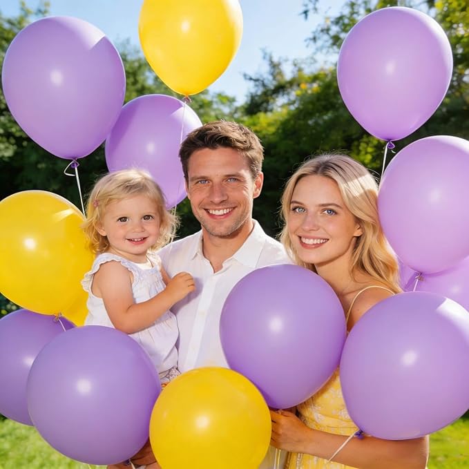 110pcs Pastel Purple Balloon 12 Inch, Pastel Purple Latex Balloons for Birthday Party Baby Shower Wedding(with 2 Ribbons).