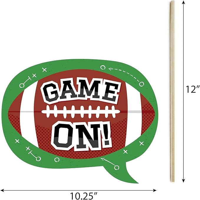 Big Dot of Happiness Funny The Big Game - Football Party Photo Booth Props Kit - 10 Piece