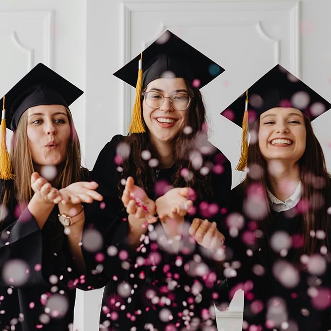 PATIKIL Round Tissue Paper Confetti 1 Inch, Table Confetti Circle Dots for Wedding Birthday Party Balloon Decorations(1.76 oz),Pink/White/Gold