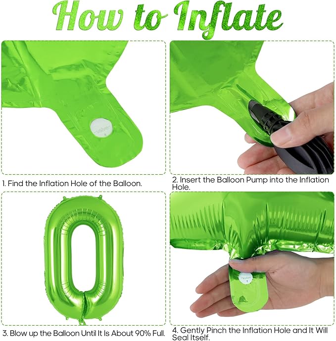 Green Number 0 Balloon 40 Inch, Big Large Foil Helium Number Balloons, Jumbo Giant Mylar Number 0 Balloons for Birthday Party Decorations Supplies Anniversary Celebration