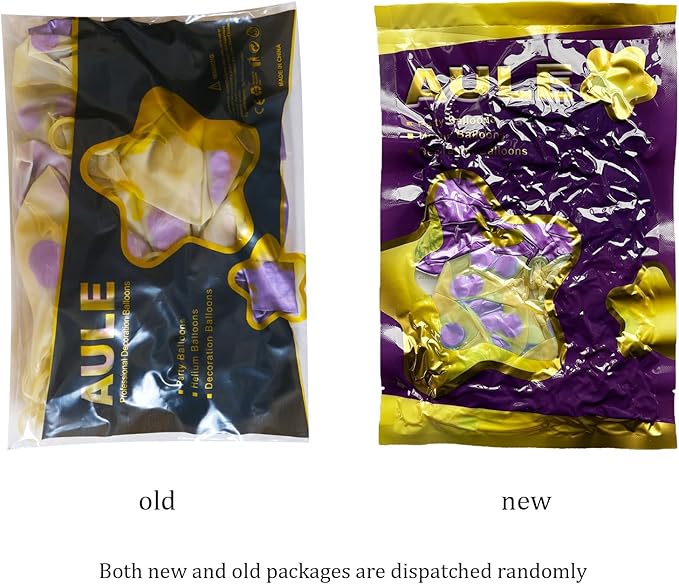 AULE Party Balloons Pack of 42 - Metallic Balloons & Confetti Balloons and 64ft Ribbons - 12 Inch Purple Balloons Decorations Set