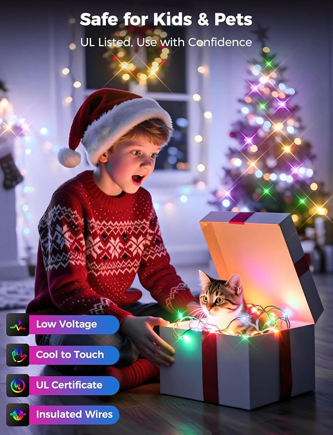 Brightever 900 LED 295FT Outdoor Christmas Lights, Waterproof Plug-in Outdoor String Lights with Remote - 8 Modes & 3 Timers, Cascading Twinkle Light for Christmas Tree Decorations Multicolored