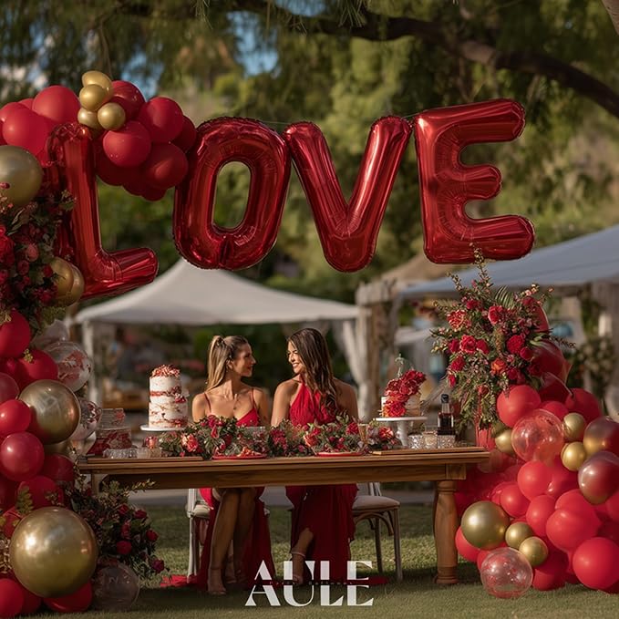 AULE red Letter Balloons Z 40Inch Large Giant big Foil Mylar red Z Balloon for Birthday Aniversary Party Decorations