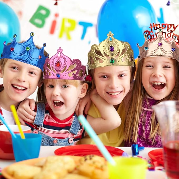 AHIER 23 Pieces Foam Crowns Set, Princess Tiaras Crowns DIY Party Crowns Make Your Crowns With Diamond Sticker