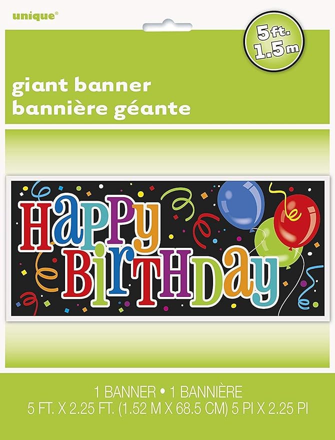 Bold Birthday Wall Banner - 60" x 27" (Pack of 6) - Vibrant & Eye-Catching Celebratory Decoration - Perfect for Unforgettable Parties