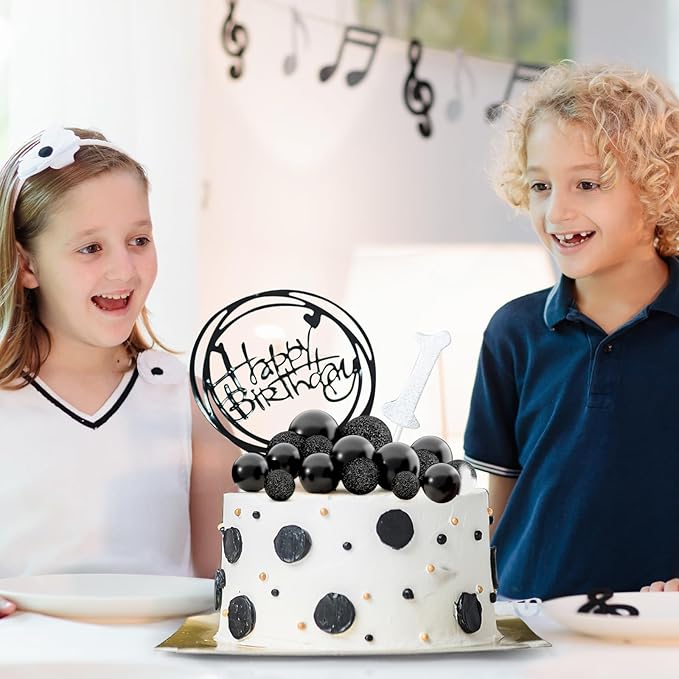60Pcs Glitter Cake Balls Decorations Foam Cake Topper Balls Mini Balloon Cupcake Toppers for Cake Decorating Birthday Baby Shower Party (Glitter Black)