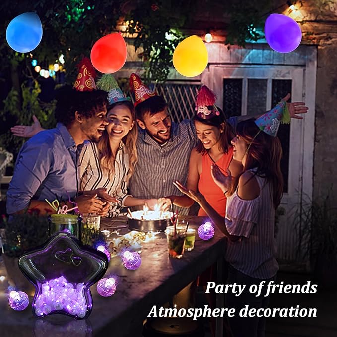 AIKEI 100pcs LED Balloon Lights, Purple Mini Balls Lights,Long Standby Time Party Lamps,Waterproof for Valentine's Day Wedding Paper Lantern Christmas Birthday Party Decoration