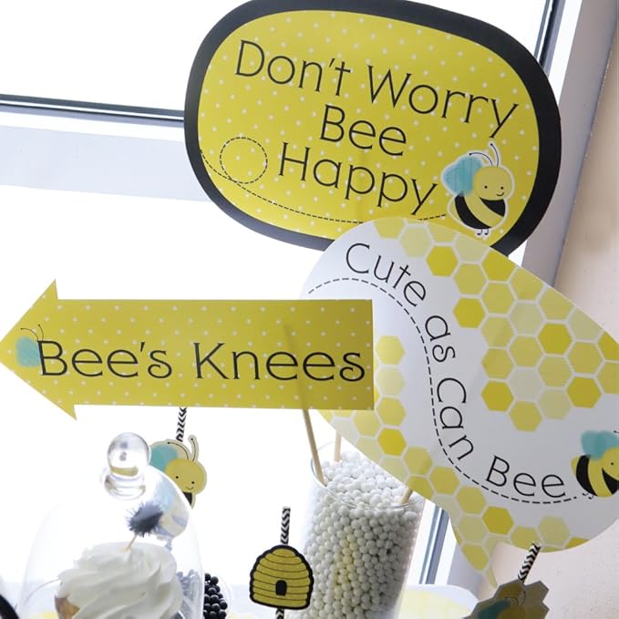 Big Dot of Happiness Funny Honey Bee - Baby Shower or Birthday Party Photo Booth Props Kit - 10 Piece