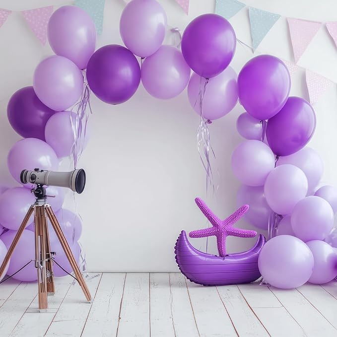 RUBFAC 87pcs Lavender Balloons Different Sizes 18 12 10 5 Inches for Garland Arch, Premium Pastel Latex Balloons for Birthday Party Wedding Baby Shower Bridal Shower Decorations