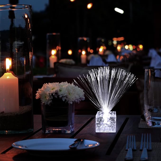 5.5" Light Up Mini White Centerpieces (Party Set of 12) for Tables