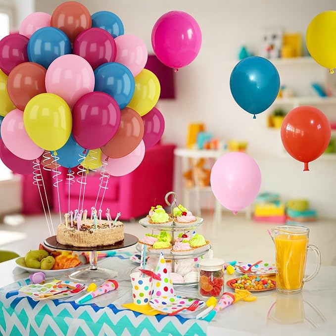 Hot Pink Blue Yellow Orange Balloons Tropical Balloon Hawaiian Party Decorations 12inch for Kids Summer Flamingo Theme Pool Birthday Peacock Blue Pink Yellow Orange Latex Helium Balloon for Arch