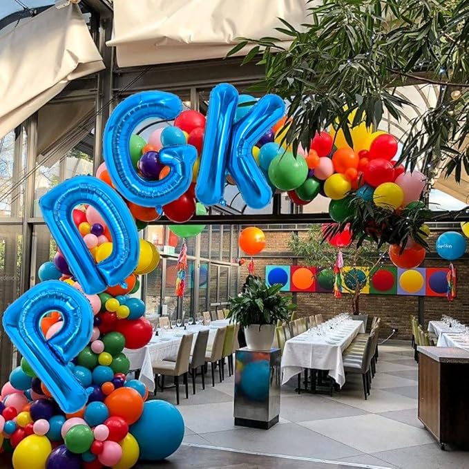 TONIFUL 40 Inch Large Blue Letter K Balloons Giant Alphabet Letter Balloons,Foil Mylar Big Balloons for 2026 Graduation Birthday Party Anniversary New Year Graduation Supplies Decorations
