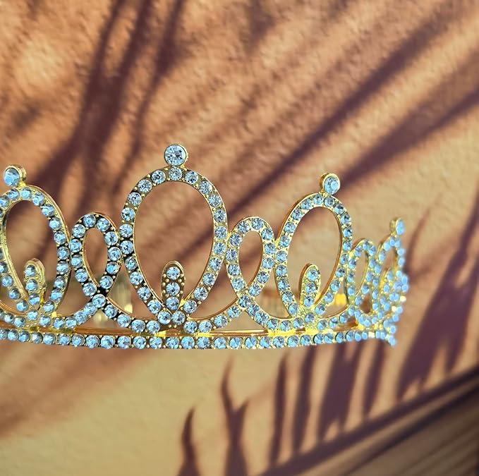Mayin Happy 87th Birthday Tiara and Sash Gifts Crystal Rhinestone Princess Crown Birthday Women Party Favor Supplies Gold Crowns Black Sash