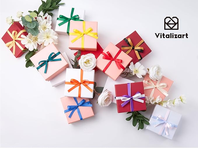 Vitalizart Rainbow Satin Ribbon 3/8” x 14 Rolls 70 Yards Ribbon for Gift Wrapping Hair Craft Party Decoration Flower Bouquet Wedding Double Face Assorted Color
