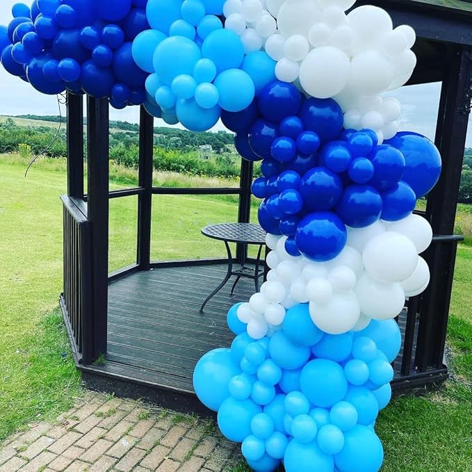 Blue Balloon Garland Arch Kit, Kelfara 109Pcs Royal Blue Pastel Blue Balloons, 18/10/12/5 Inch Latex Balloon for Baby Shower Birthday Engagement Graduation Party Gender Reveal Balloons Decoration