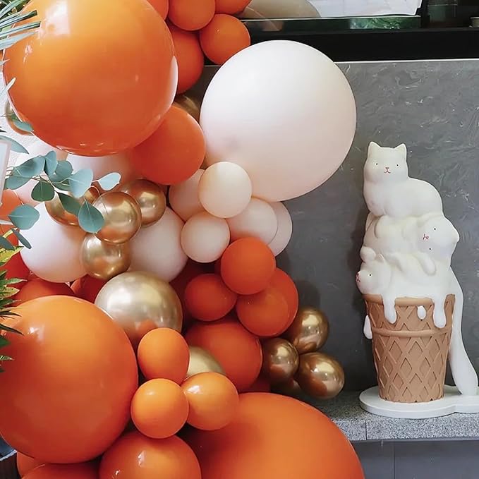 Voircoloria Burnt Orange Balloons, 66pack 12inch Retro Orange Latex Party Balloons for Wedding, Birthday, Graduation, Bridal Shower, Baby Shower, Gender Reveal, Anniversary Party Decorations