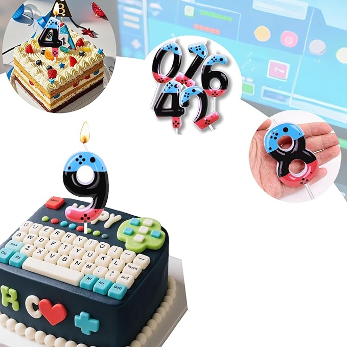 Gaming Candle,Level 18 Number Birthday Cake Candles,18 Birthday Decorations for Boys,18th Birthday Candle Gamepad Birthday Candles,Video Game Controller Themed Birthday Party Supplies (Number 18)