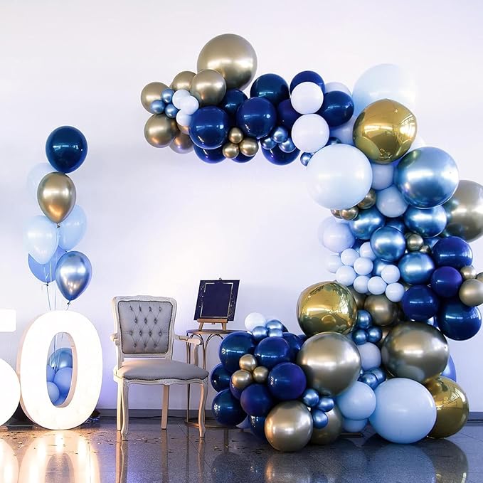 RUBFAC 87pcs Navy Blue Balloons Different Sizes 18 12 10 5 Inches, Premium Party Latex Balloons Arch Kit Garland for Birthday Wedding Graduation Baby Shower Party Decoration