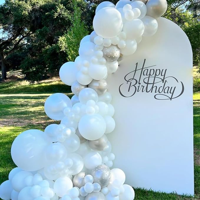 Awenztech 120pcs White Balloon Arch Kit, 18 12 10 5 inch White Latex Balloons Different Sizes Balloon Garland for Engagement Bachelorette Bridal Shower Wedding Party Birthday Decorations