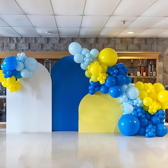 Yellow Blue White Balloon Arch Kit,Balloons Garland Kit with Star Balloons for Birthday Baby Shower Party Supplies