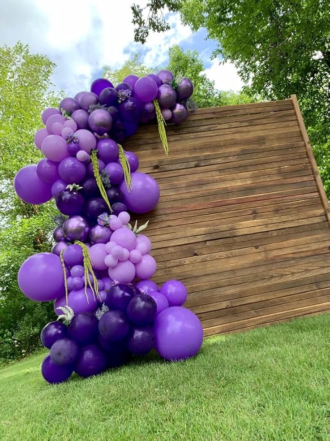 AIOZX Purple Latex Balloon Set - 50 Pcs 12 Inches Dark Purple Balloons Metallic Purple Balloons for Birthday Wedding Baby Shower Party Decoration