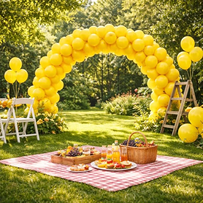 Yellow Balloons 100 Pack, Latex Party Balloons, 12 Inch Round Helium Yellow Balloons Birthday Baby Shower Graduation Sunflower Lemon Bee Hawaiian Theme Party Decorations