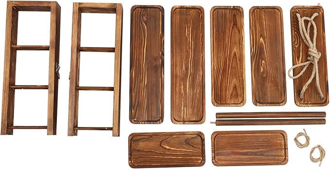 Dessert Stand, Cake Stand, Wooden Display Stand – 15.7x4.5x18.9 Inches, 3-Tier Solid Wood Serving Tray, Rustic Triangular Design for Wedding, Birthday Party, Dessert Table Decor, Holds 13.23 lbs