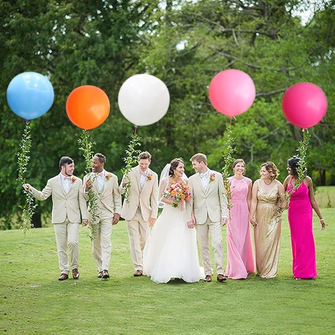 36 Inch Giant Latex Balloons, Standard Orange Round Balloons for Birthdays Weddings Receptions Festival Party Decoration, Pack of 5 Pcs