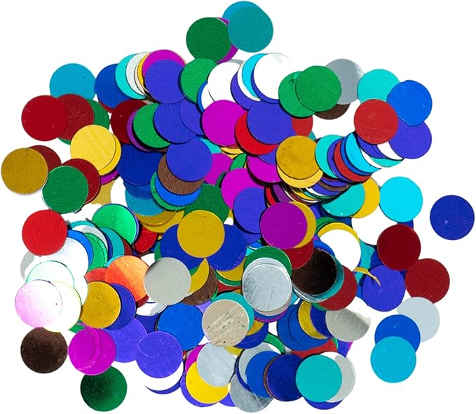 Ultimate Confetti, Multicolor 1 Inch Circles Mylar Shiny Foil Metallic Confetti - Round Lightweight and Slow-Falling Party Confetti for Cannon and Launcher Use - Best for Celebrations - 1 lb, 16 oz