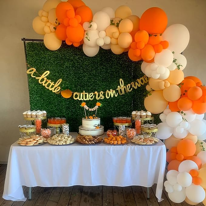 Voircoloria 130pcs Orange Balloons Different Sizes 18" 12" 10" 5" Orange Matte Latex Balloons for Boys Girls Birthday Baby Shower Gender Reveal Wedding Gender Reveal Autumn Party Decorations