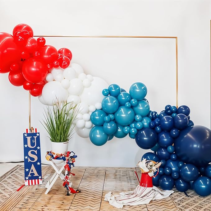 Red White and Blue Balloons, Memorial Day Patriotic 250th Anniversary USA Baseball Balloon Red Royal Blue Balloons for Birthday Graduation 4th of July Independence Day Patriotic Party Decorations