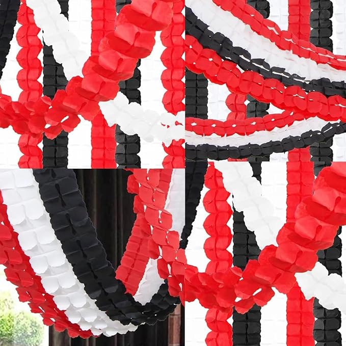 10PCS Four Leaf Clover Garland Decorations Four Leaf Clover Banner Tissue Paper Streamers Reusable Hanging Garland for Birthday Wedding Party Backdrop Home Decor Black kit